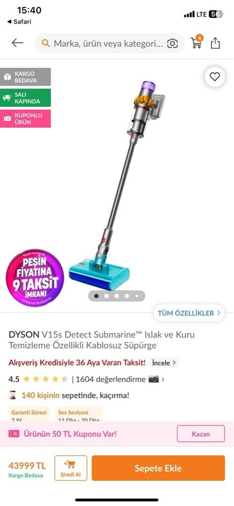 Dyson V15 Submarine ıslak+ kuru tr cihazı - 11