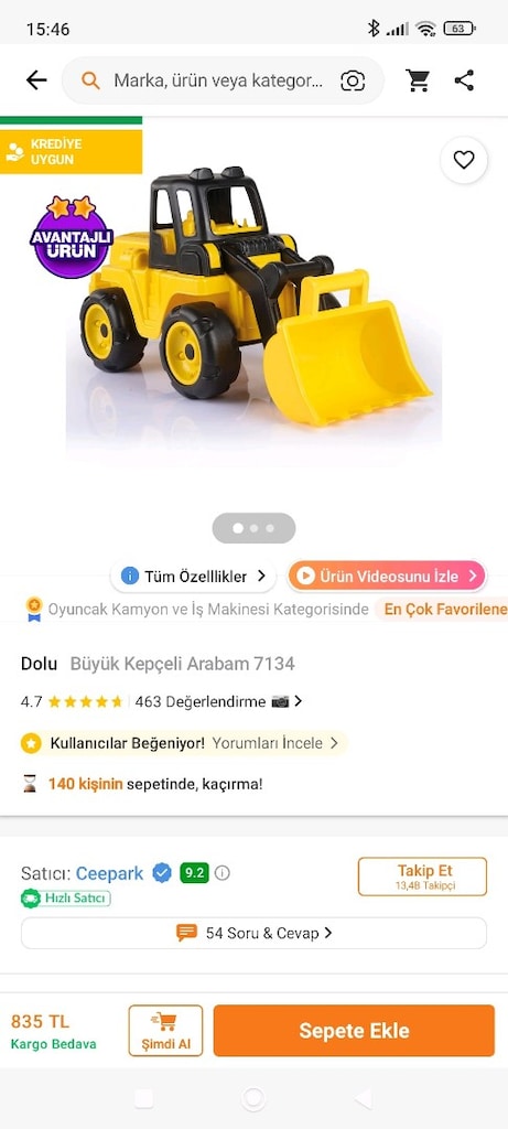 Oyuncak Kamyon ve İş makinesi - 2