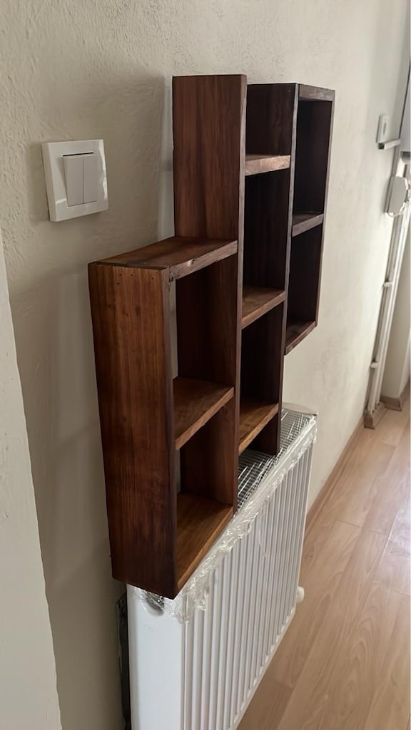 iroko ahşap kitaplık raf - 2