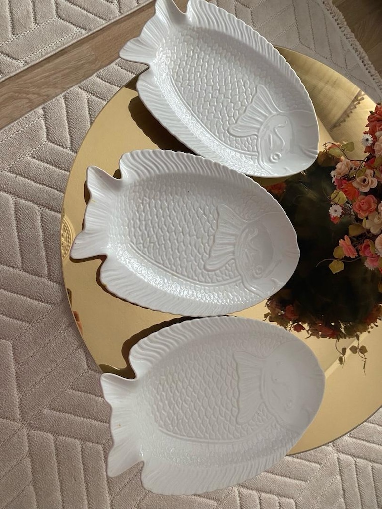 6 ADET büyük 38 cm küçük 28 cm GÜRAL PORSELEN kalın ağırdır - 2