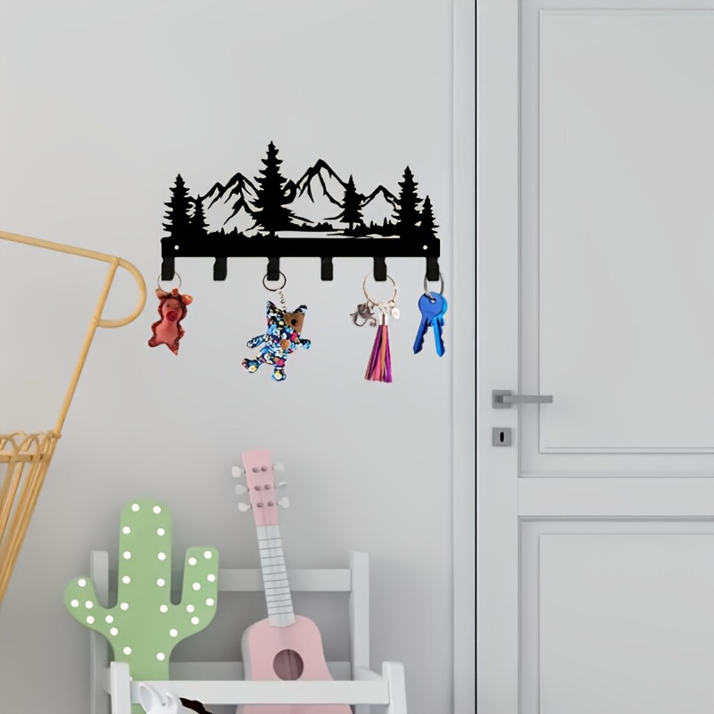 Rustik Orman Metal Anahtarlık Duvar Askısı - 3