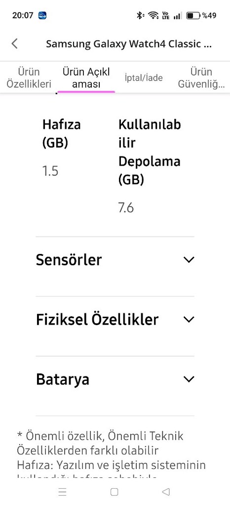 AKILLI SAAT Samsung Galaxy Watch4 Classic 46 MM Akıllı Saat - 10
