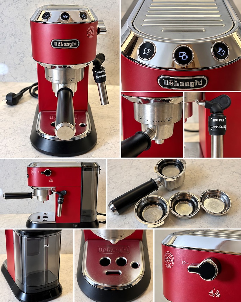 De'Longhi Dedica Kırmızı Espresso ve Cappuccino Makinesi - 2