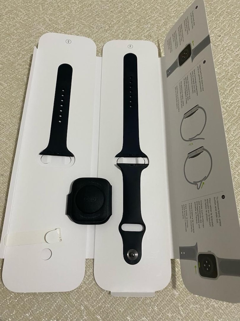 Apple Watch Series 7 45 mm GPS | Kutu + Metal Kordon + 3’ü 1 Arada Kab - 10
