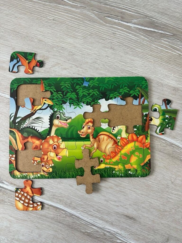 Dinazorlar 20 Parça Ahşap Çerçeveli Puzzle Yapboz - 2