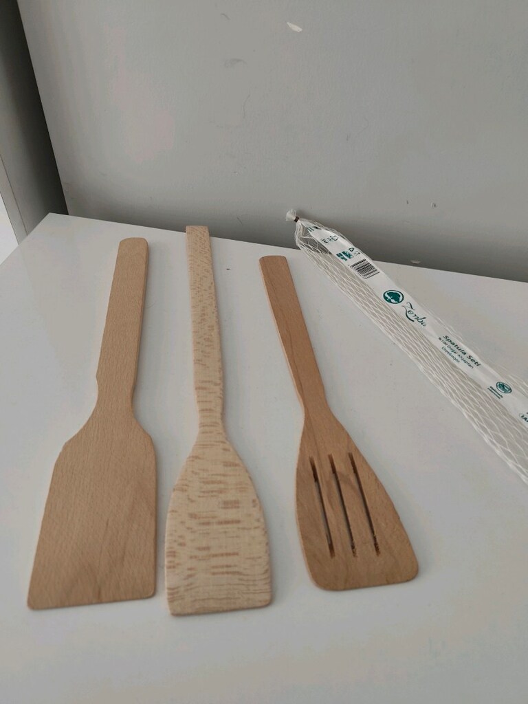 2 TAKIM Zemba 3'lü Spatula Set Yüzde Yüz Doğal Ahşap - 2