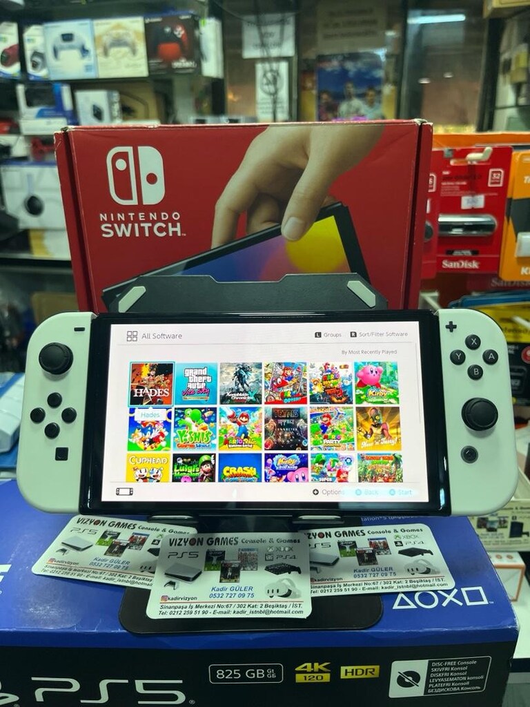 Nintendo switch oled sıfır çipli oyun yüklü ekran koruyuculu 128 gb sd - 3