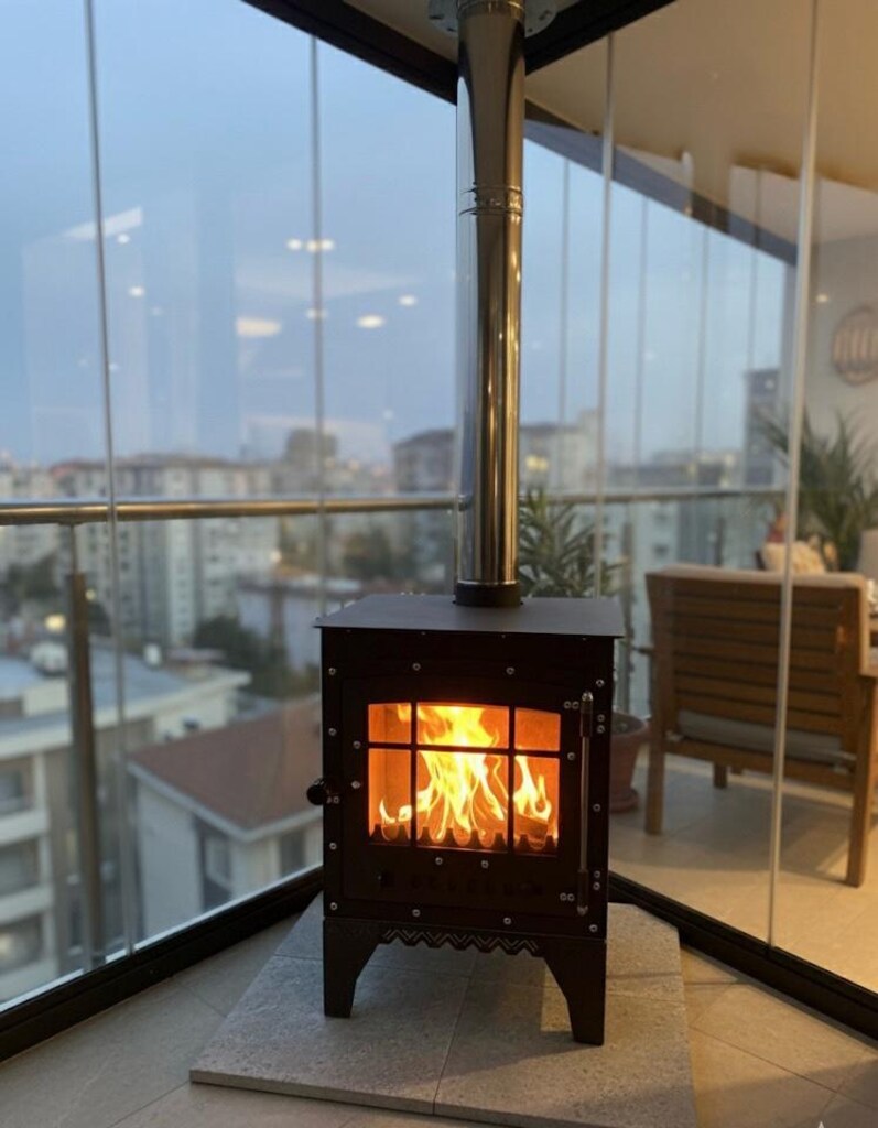 !!YÜZDEYÜZ MÜŞTERİ MEMNUNİYETİ !! ŞÖMİNE TİPİ CAMLI SOBA - 2