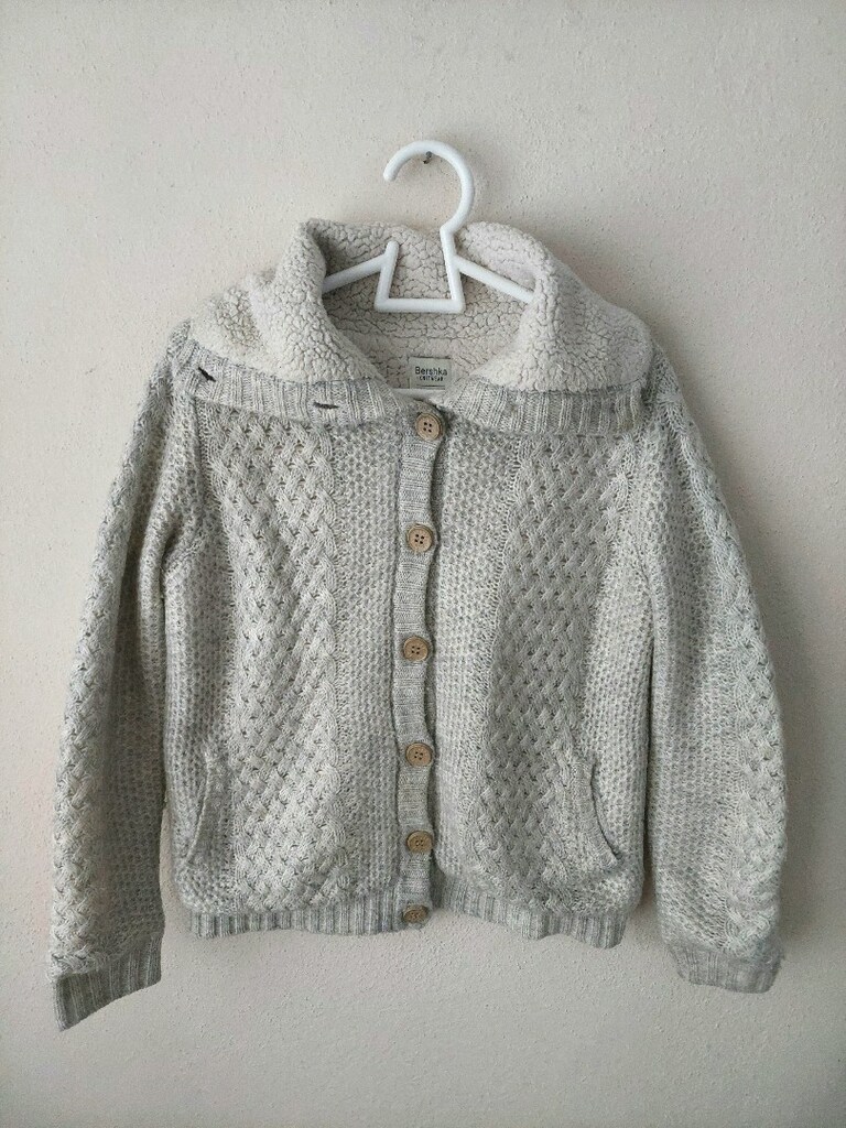 bershkabalıkçı yaka sherpa astarlı akrilik hırka - 4