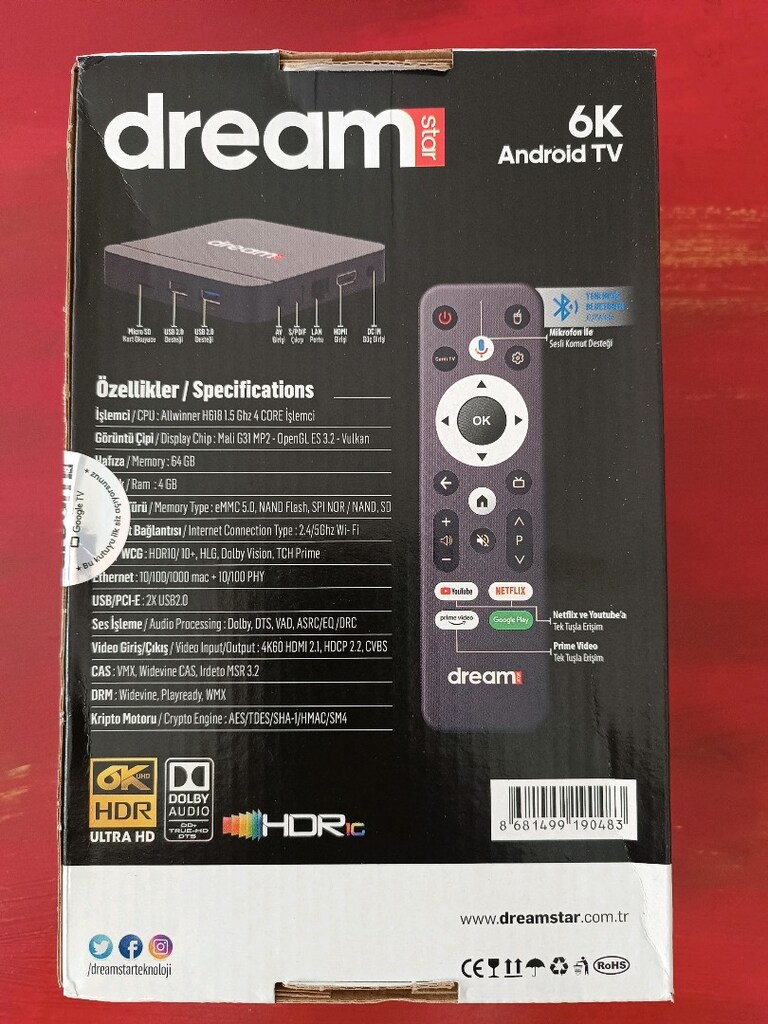 Dreamstar i6 android box - 2