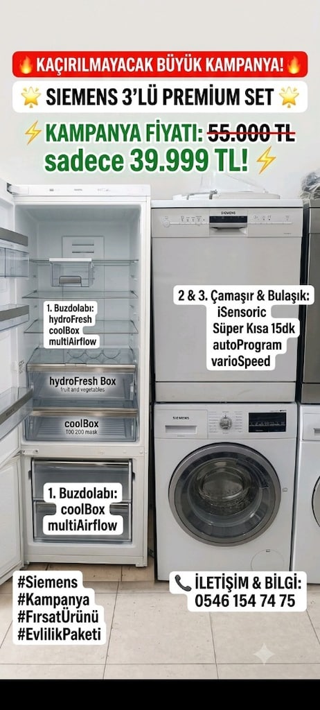 kampanya 39.999 TL Siemens Beyaz eşya - 2