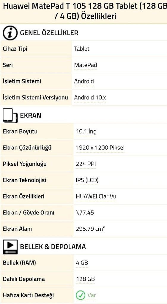 Huawei MATEPAD T 10S 128GB Tablet - 5