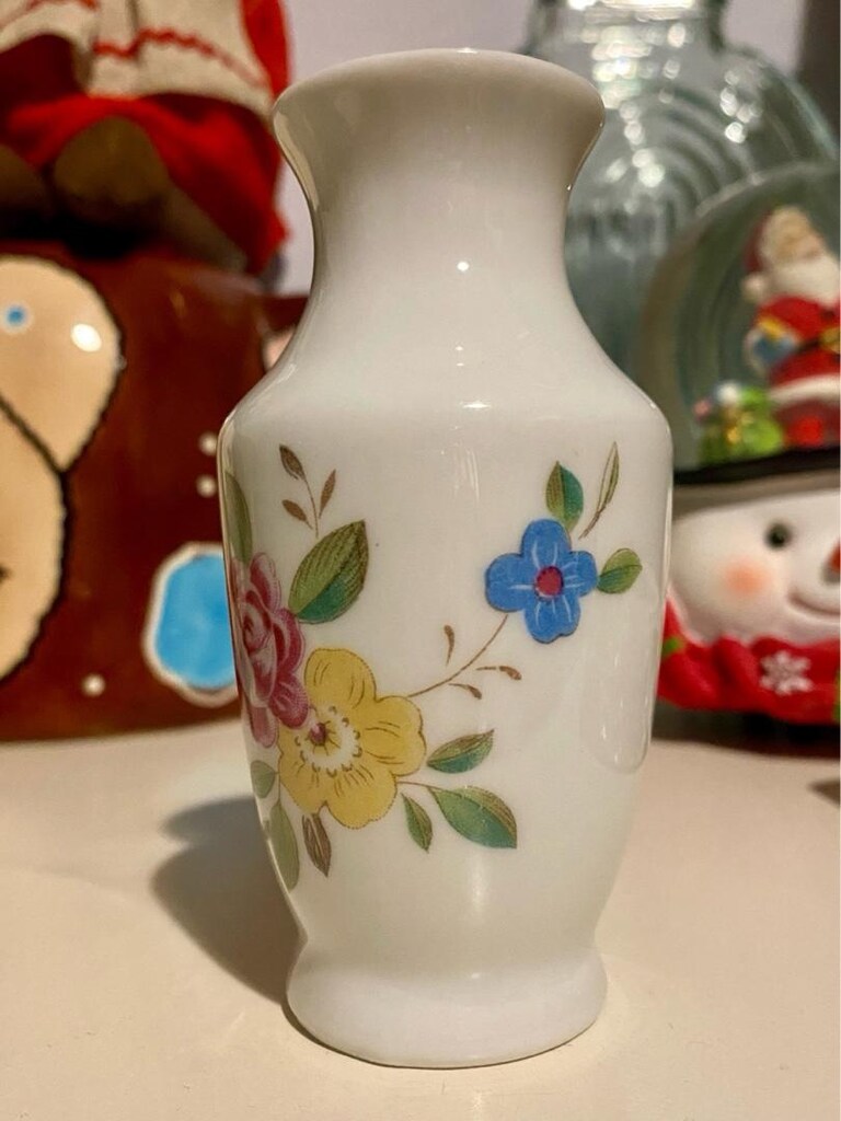 Vintage El Yapımı Mini Porselen Vazo - 10