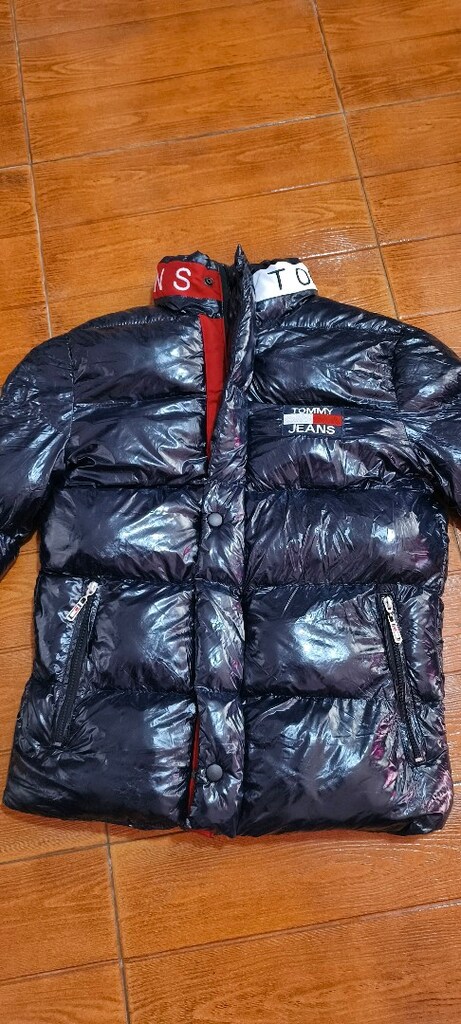 Tommy Jeans parlak koyu lacivert şişme mont. - 2