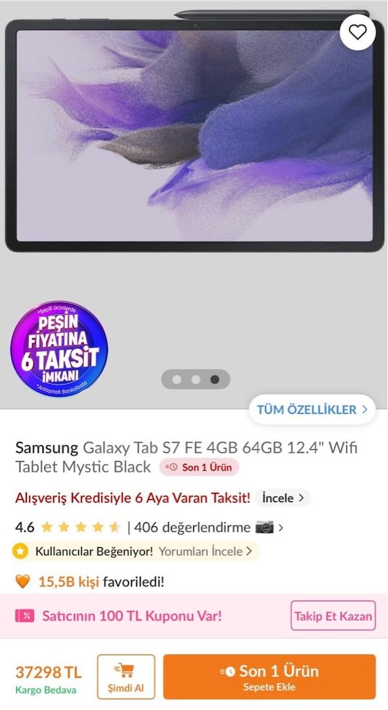 Galaxy Tab 7FE 4GB - 64GB - 5