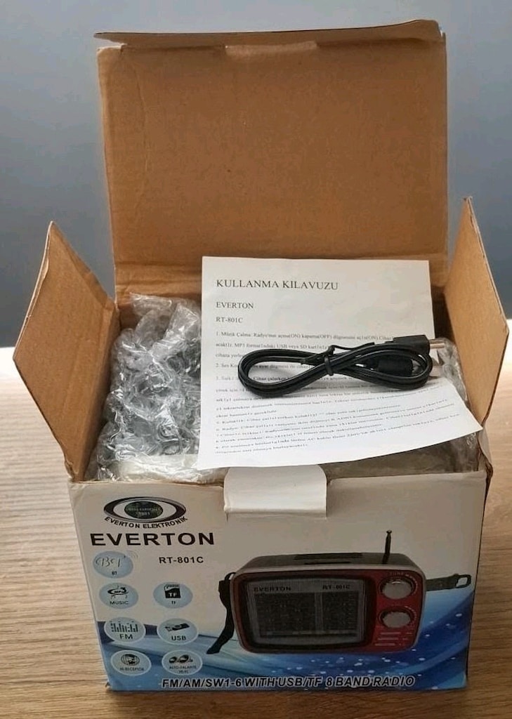 Everton RT-801C Bluetooth Nostaljik Radyo | Kutulu, Kullanılmamış - 6