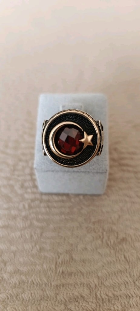 Ayyıldız Zirkon Taş 925 Ayar Gümüş Yüzük - 5