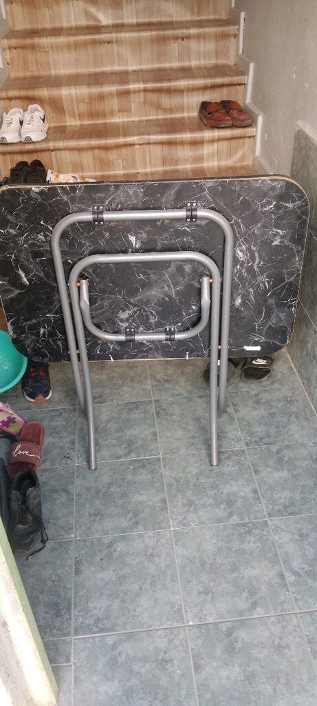Mermer desenli katlanır masa 90x60 - 3