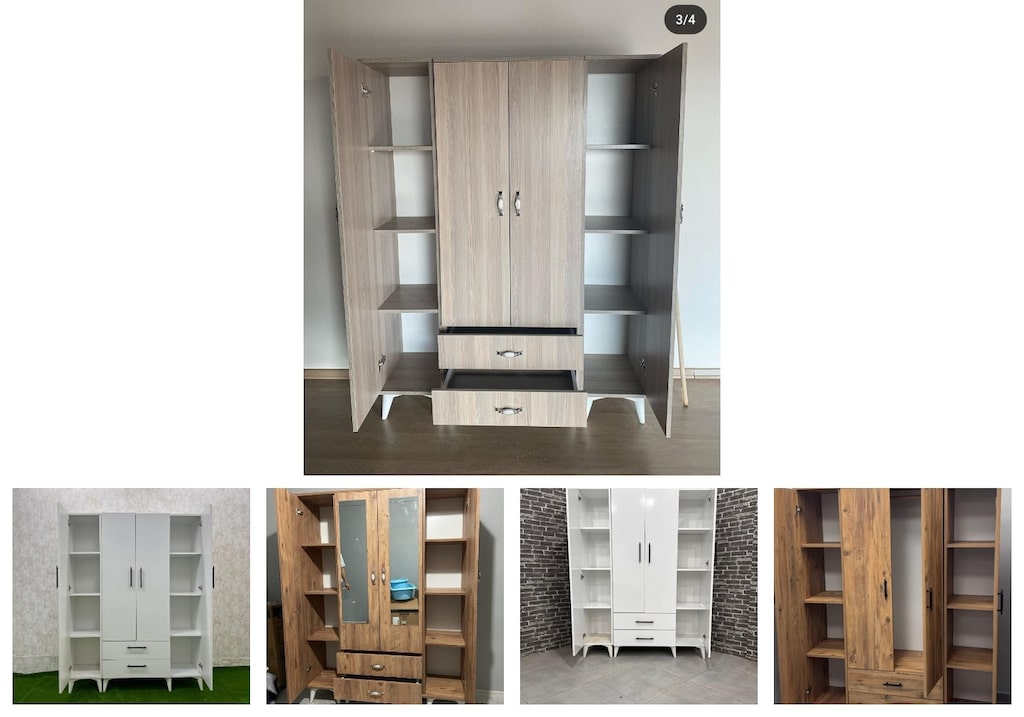 4 kapaklı elbise dolabı foclfdyxej - 2