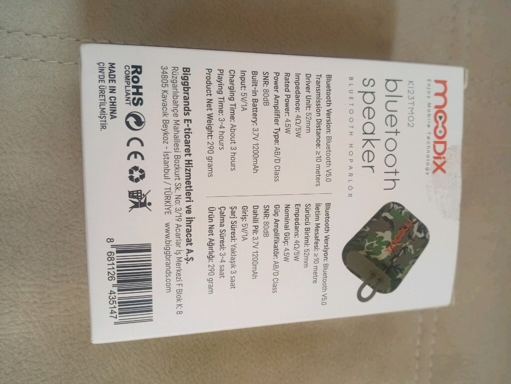 Bluetooth hoparlör ( Askeri kamuflaj desenli) - 10