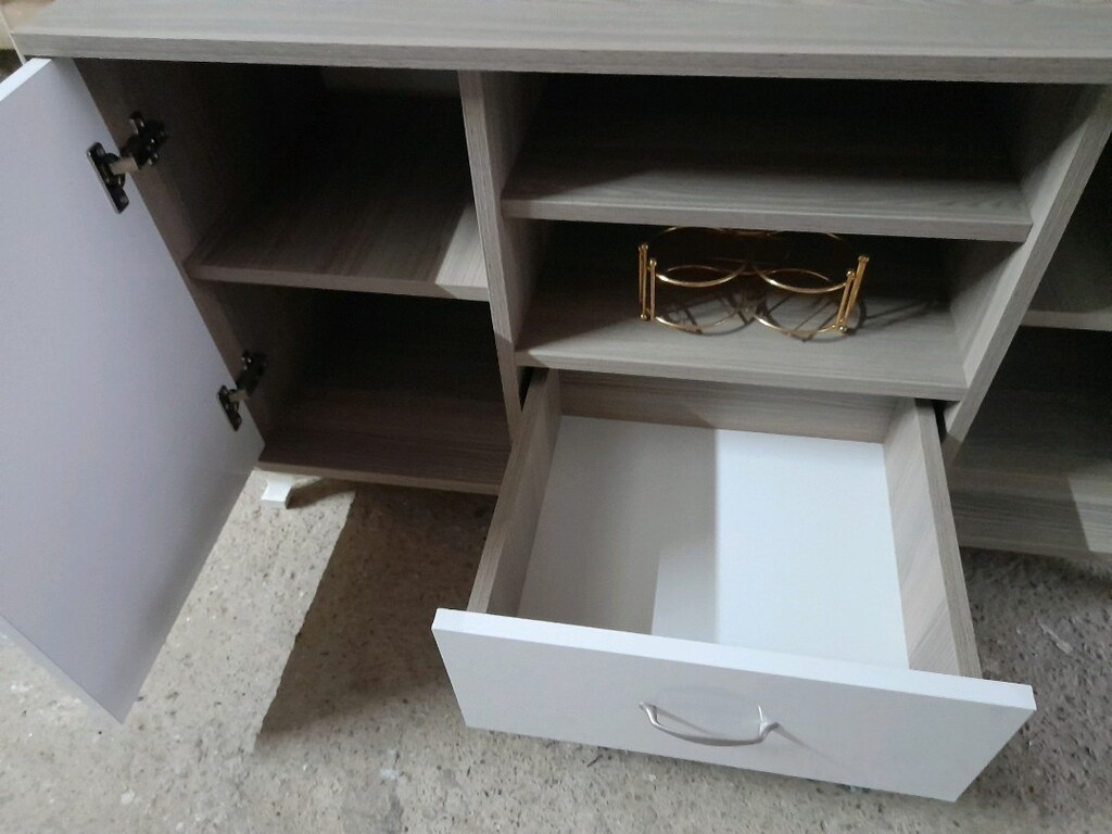 Dolap iki kapaklı çekmeceli ve raflı Modern - 2