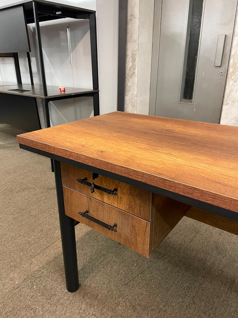 KLAS OFİS ÜSKÜDAR 120x60 cm BAROK CEVİZ ÇALIŞMA MASASI SIFIR - 6