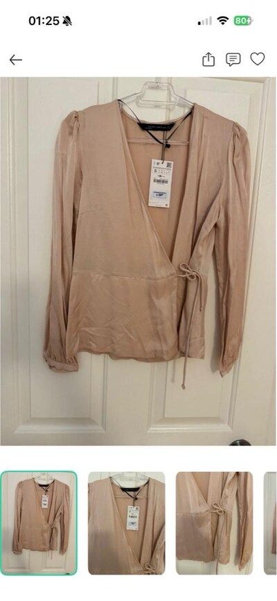 Bej Zara Bluz etiketli
