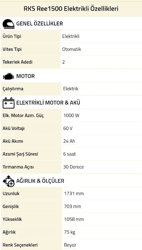 RKS REE1500 ELEKTRİKLİ SCOOTER - 5
