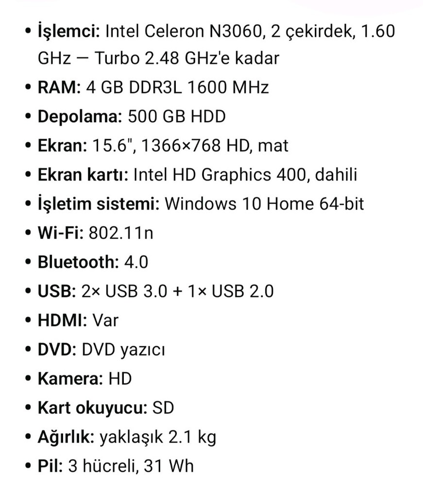 Hp leptop temiz sorunsuz bataryası sağlam 1 gün gidiyor sarzi - 6