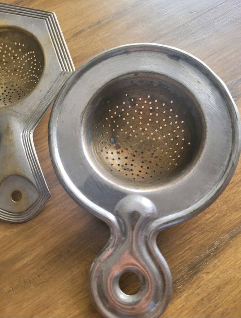 Antika pirinç çay süzgeç - 2