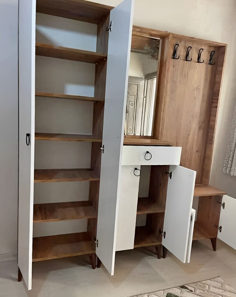 vestiyer ayakkabılk portmanto çok raflı dolap - 2