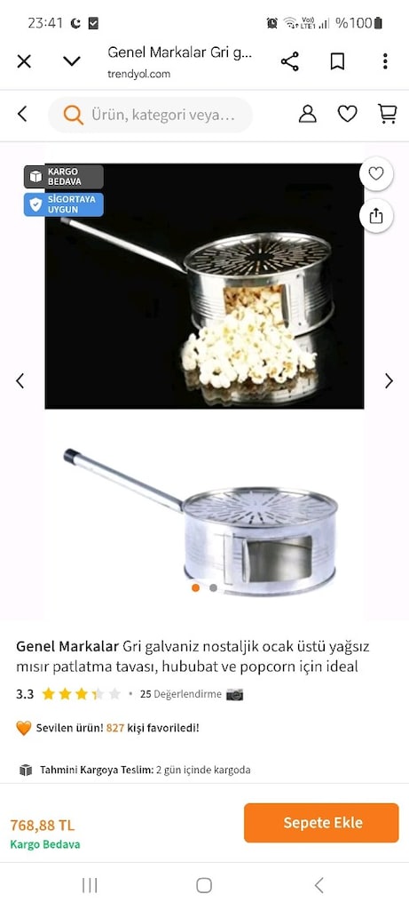 Mısır patlatma tavası. Nostaljiyi sevenlere. Mısır kovası hediye - 3