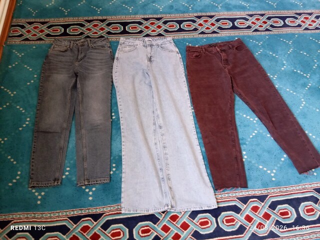 3 ADET KOT PANTOLON 38 BEDEN
