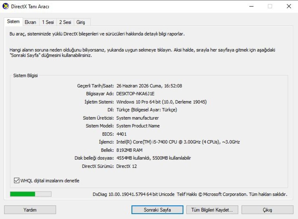 i5 7400 İşl. / RX550 4 GB E.kartı / 8 gb DDR4 RAM KASA - 5