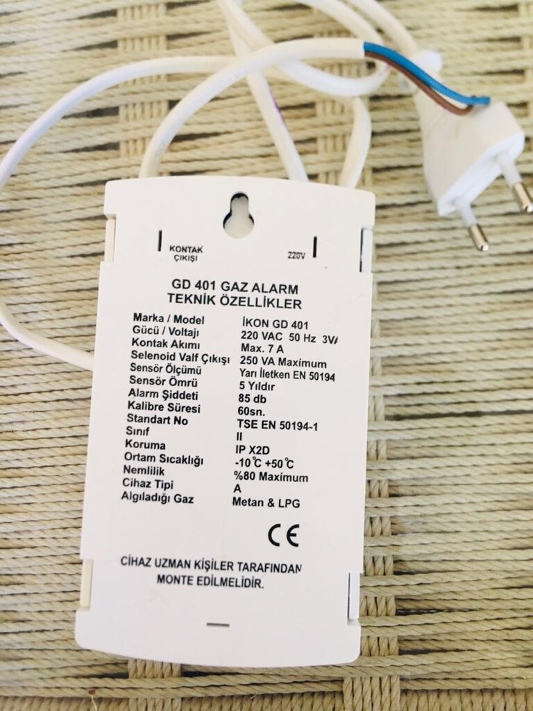 Gaz Alarmı- Doğalgaz LPG-ikon GD-401 - 3