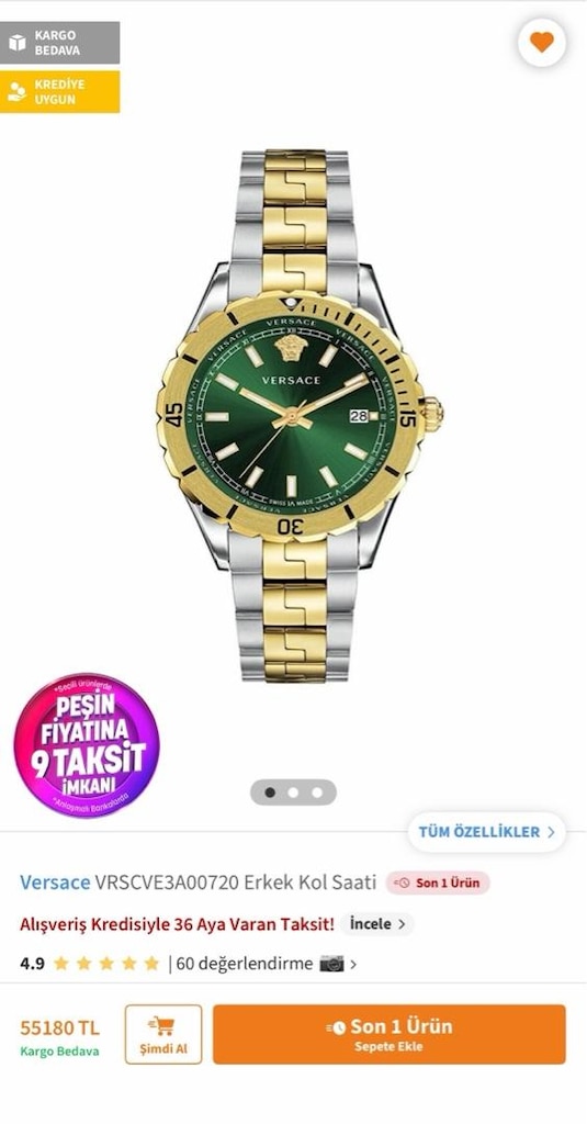 VERSACE KOL SAATİ ERKEK - 5