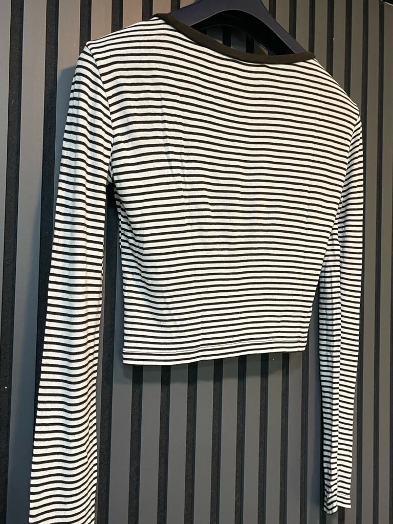 ZARA ÇİZGİLİ CROP TOP - 6