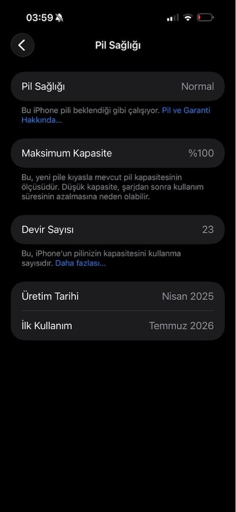 16 PRO MAX 256/1 2 haftalık telefon - 2