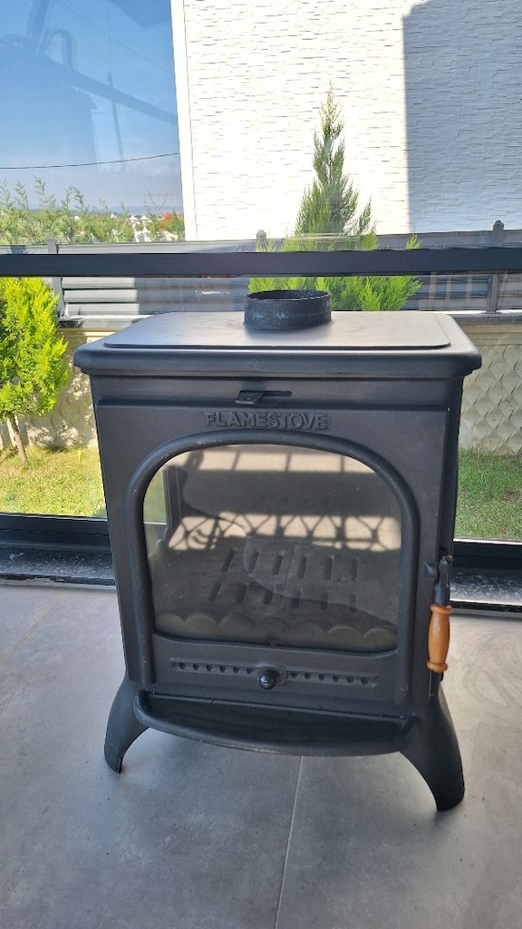 FLAME STOVE MODERN 3 CAMLI DÖKÜM SOBA - 7