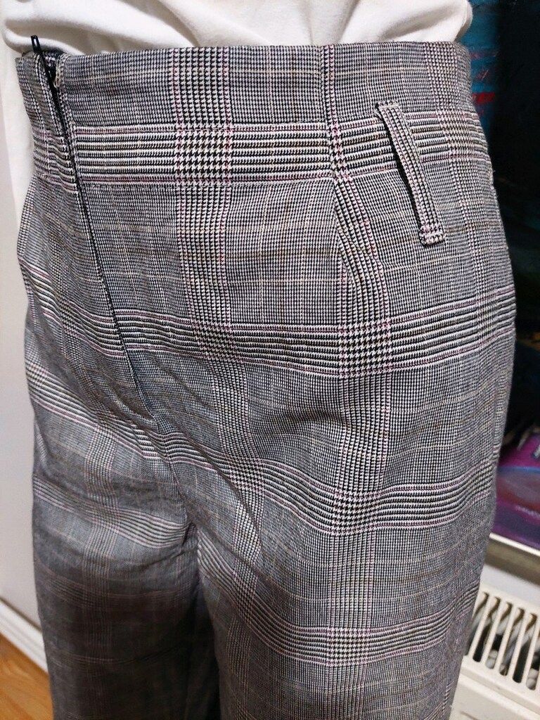 keten kumaş pantalon karelli 40.beden - 3