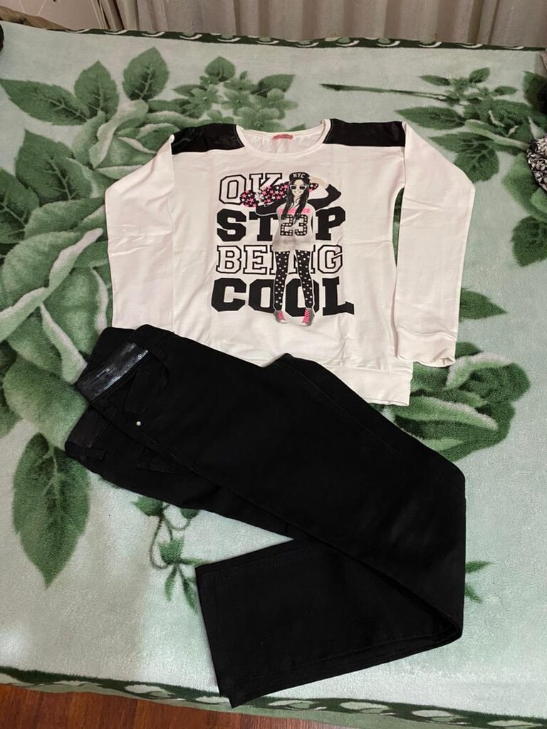 Kız çocuk kot pantolon& sweatshirt - 5