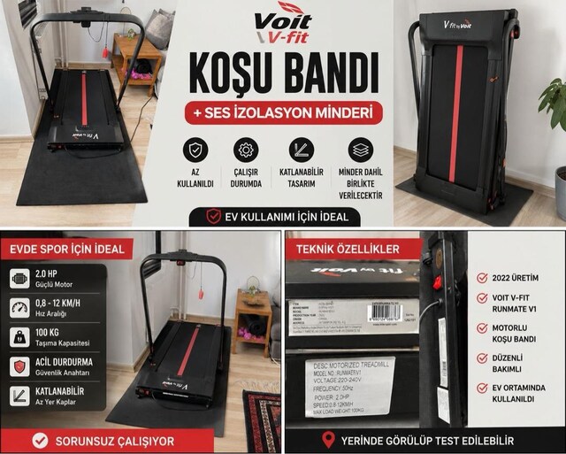 Voit V- Fit Koşu Bandı + Ses İzolasyon Minderi