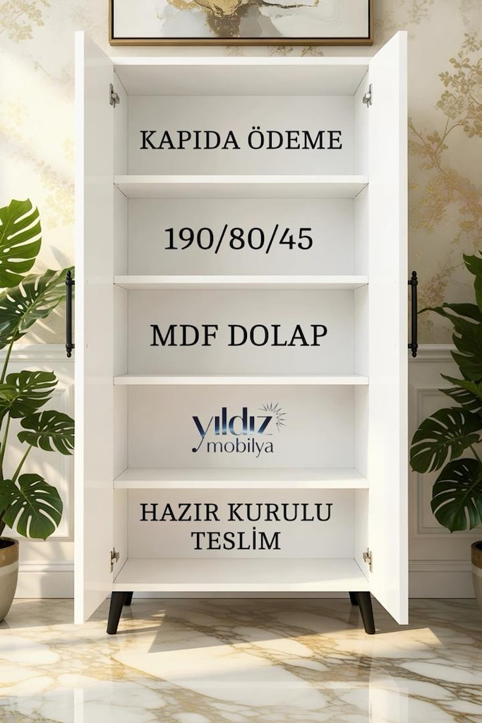 Erzak Dolabı Kiler Ayakkabılık Gardolap Mdf Dolap Banyo Mutfak Dolap - 3