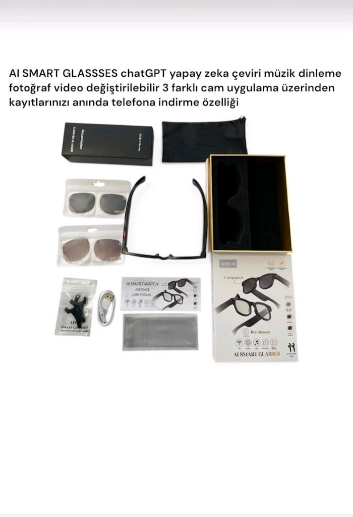 AI SMART GLASSES ChatGPT Akıllı Gözlük - Yapay Zeka Gözlük (AI), Kamer - 2