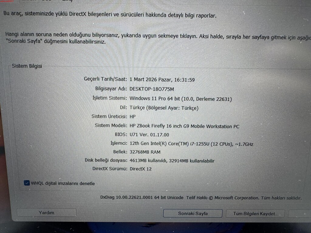 HP ZBOOK İ7 12. NESİL 32 GB RAM 512 NVME - 7