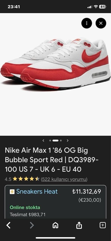 NiKE AİR MAX 1 - 6