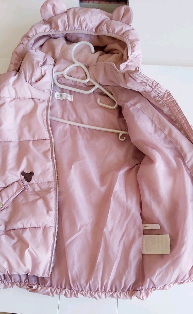 6-7 yaş H&M ayıcık şapkalı kız çocuk montu - 3