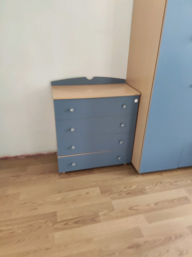 Çocuk Odası Takımı 3 Parça - Mavi - Gardırop + Şifonyer + Komodin - 2