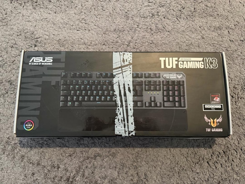 Asus Tuf Gaming K3 Red Switch Mekanik Klavye Sıfır - 2