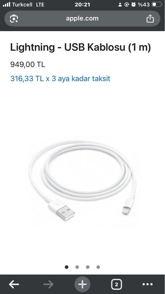 APPLE Orjinal Iphone Ligthning kablo 1mt - 6